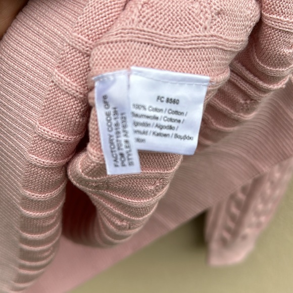 Lacoste 🔥 Pink Cable Knit Crewneck Sweater Sz 42 - Picture 7 of 8